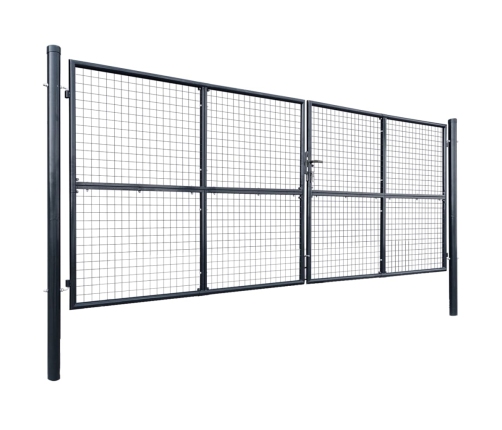 vidaXL, sieta žogs, cinkots tērauds, 400x150 cm, pelēks