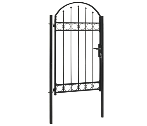 vidaXL žoga vārti ar arkveida formu, 100x175 cm, melns tērauds