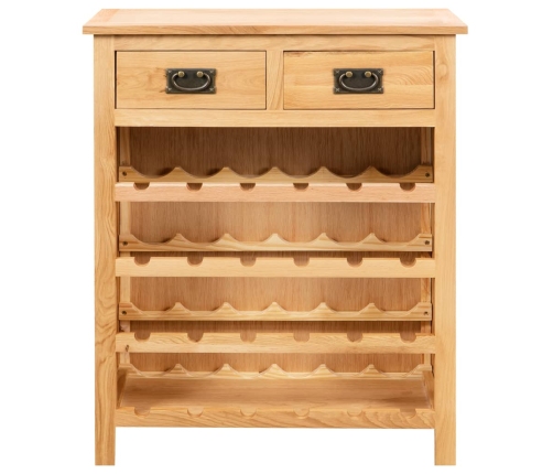 vidaXL vīna pudeļu plaukts, 72x32x90 cm, ozola masīvkoks