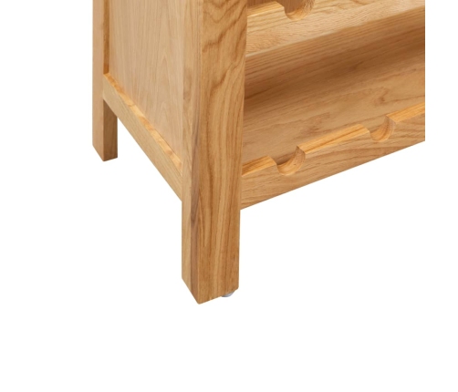 vidaXL vīna pudeļu plaukts, 72x32x90 cm, ozola masīvkoks