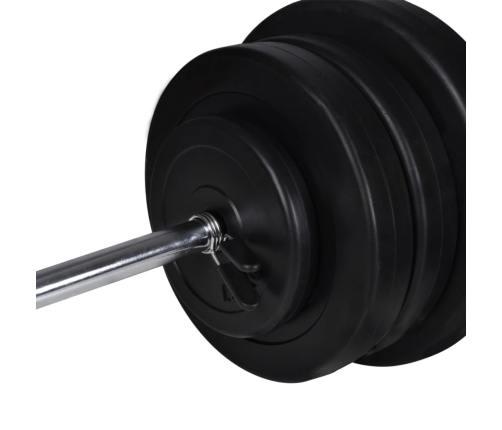 vidaXL spēka stacija ar hantelēm un svaru stieni, 60,5 kg