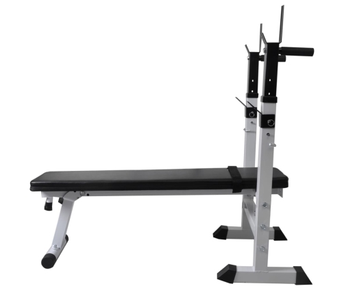 vidaXL treniņu sols ar statīvu, hantelēm un stieni, 60,5 kg