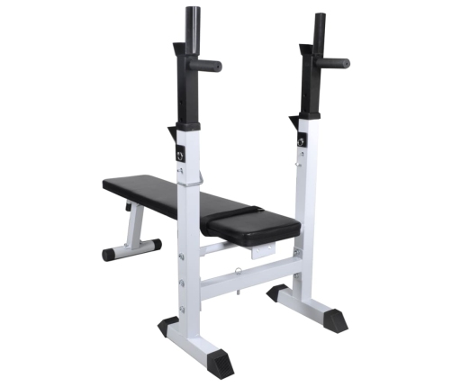 vidaXL treniņu sols ar statīvu, hantelēm un stieni, 60,5 kg