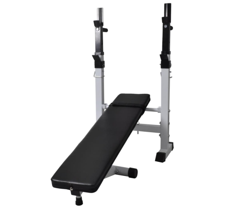 vidaXL treniņu sols ar statīvu, hantelēm un stieni, 60,5 kg