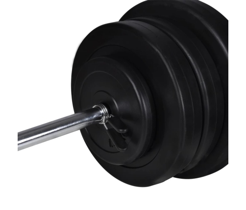 vidaXL treniņu sols ar statīvu, hantelēm un stieni, 60,5 kg