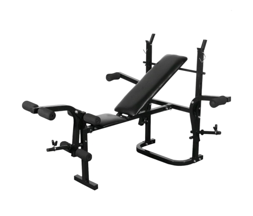 vidaXL svarcelšanas sols ar statīvu, hantelēm un stieni, 60,5 kg