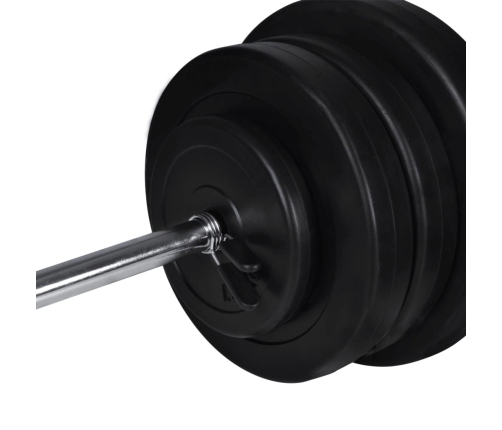 vidaXL svarcelšanas sols ar statīvu, hantelēm un stieni, 60,5 kg