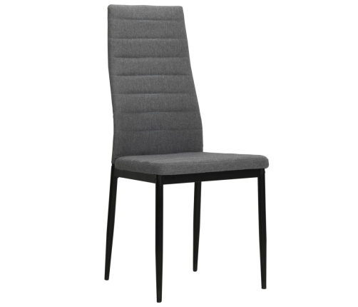 vidaXL virtuves krēsli, 6 gab., gaiši pelēks audums