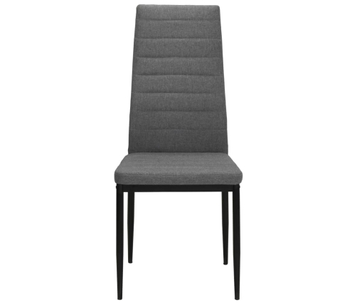 vidaXL virtuves krēsli, 6 gab., gaiši pelēks audums