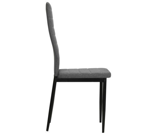 vidaXL virtuves krēsli, 6 gab., gaiši pelēks audums