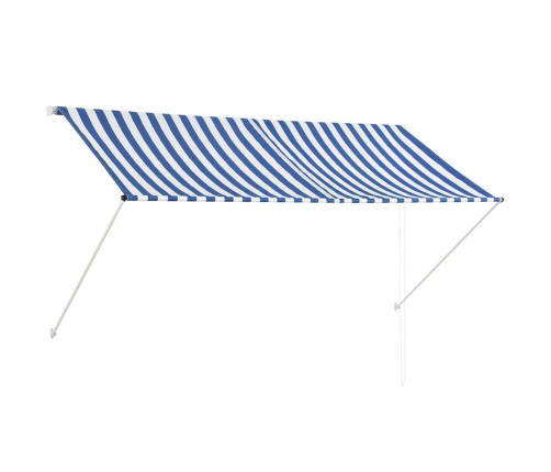 vidaXL markīze, 250x150 cm, sarullējama, zila ar baltu
