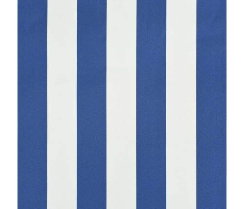 vidaXL markīze, 250x150 cm, sarullējama, zila ar baltu