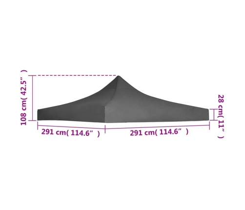 vidaXL dārza nojumes jumts, 3x3 m, antracītpelēks