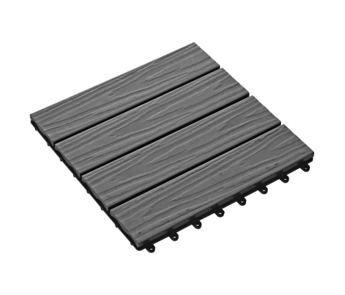 vidaXL terases flīzes, 11 gab., WPC, 30x30 cm, 1 m2, pelēkas