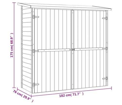 Instrumentu Šķūnis, Impregnēts Priedes Koks, 182X76X175 Cm Vidaxl