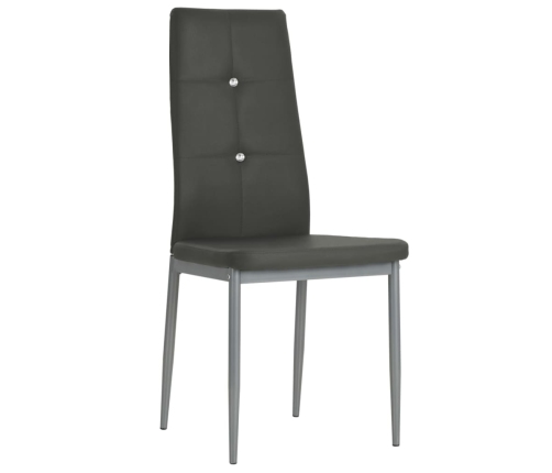 vidaXL virtuves krēsli, 6 gab., pelēka mākslīgā āda