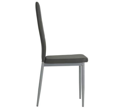 vidaXL virtuves krēsli, 6 gab., pelēka mākslīgā āda