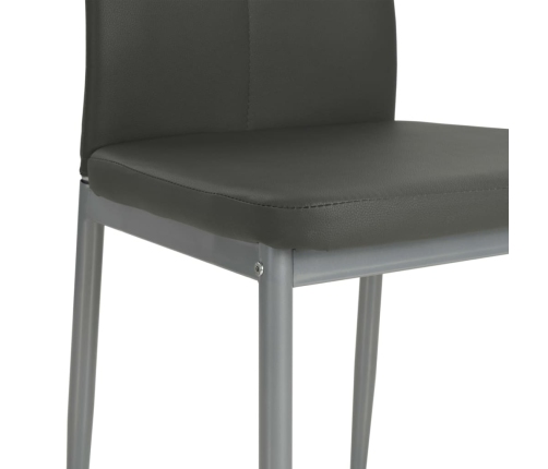 vidaXL virtuves krēsli, 6 gab., pelēka mākslīgā āda