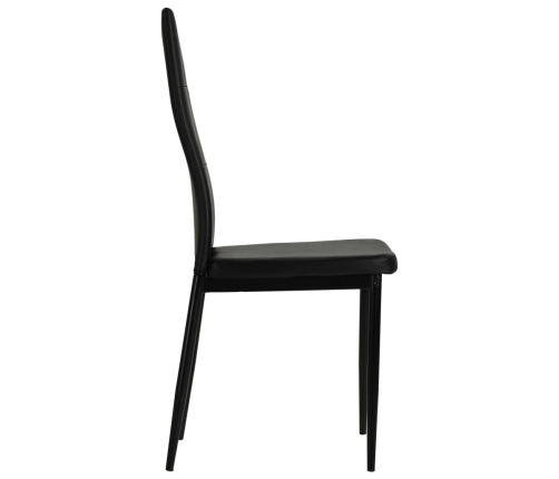 vidaXL virtuves krēsli, 6 gab., melna mākslīgā āda