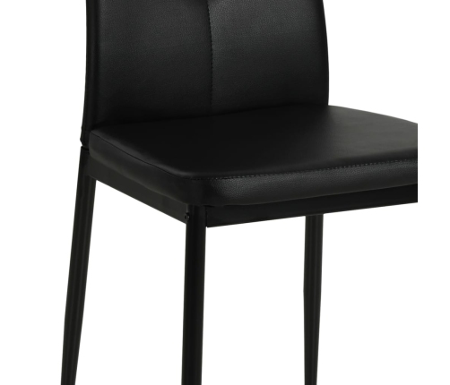 vidaXL virtuves krēsli, 6 gab., melna mākslīgā āda