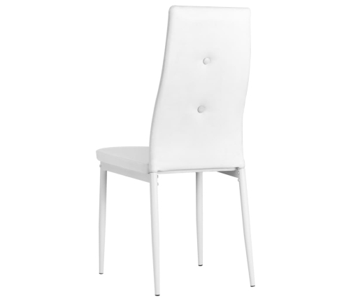 vidaXL virtuves krēsli, 6 gab., balta mākslīgā āda