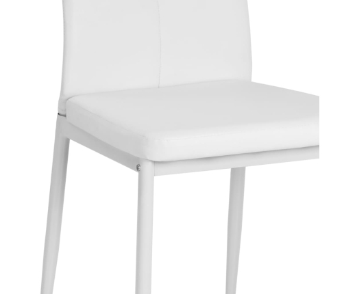 vidaXL virtuves krēsli, 6 gab., balta mākslīgā āda