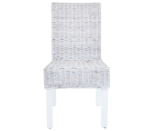 Virtuves Krēsli, 4 Gab., Balta Kubu Rotangpalma Un Mango Koks Vidaxl