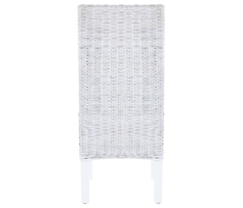 Virtuves Krēsli, 4 Gab., Balta Kubu Rotangpalma Un Mango Koks Vidaxl