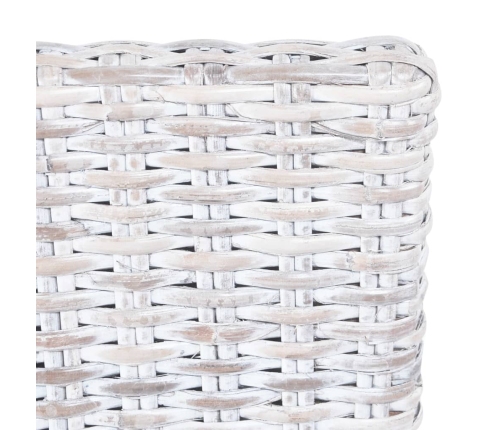 Virtuves Krēsli, 4 Gab., Balta Kubu Rotangpalma Un Mango Koks Vidaxl