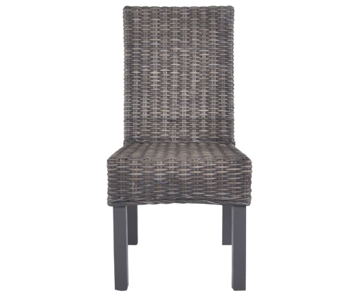 vidaXL virtuves krēsli, 4 gab., brūna Kubu rotangpalma un mango koks