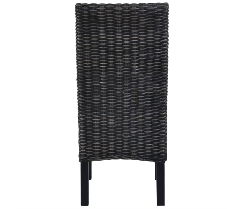 Virtuves Krēsli, 4 Gab., Melna Kubu Rotangpalma Un Mango Koks Vidaxl