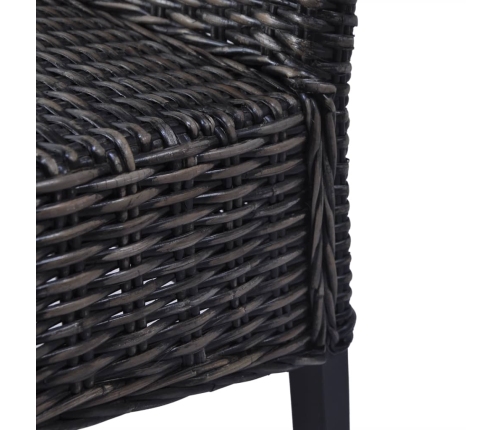 Virtuves Krēsli, 4 Gab., Melna Kubu Rotangpalma Un Mango Koks Vidaxl