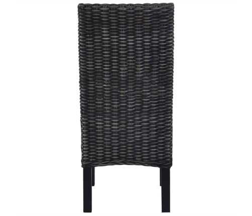 Virtuves Krēsli, 6 Gab., Melna Kubu Rotangpalma Un Mango Koks Vidaxl