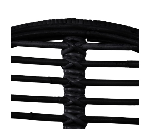 vidaXL virtuves krēsli, 6 gab., melna dabīga rotangpalma