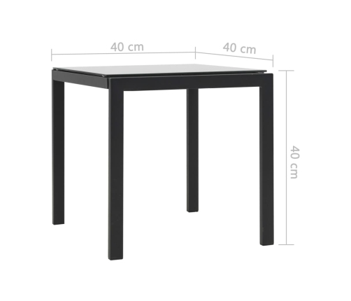 vidaXL sauļošanās zviļņi, 2 gb., ar galdu, melns PE pinums, tekstilēns