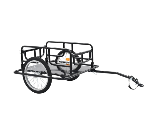 vidaXL velosipēda piekabe, 130x73x48,5 cm, melns tērauds
