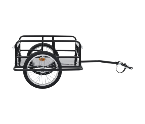 vidaXL velosipēda piekabe, 130x73x48,5 cm, melns tērauds
