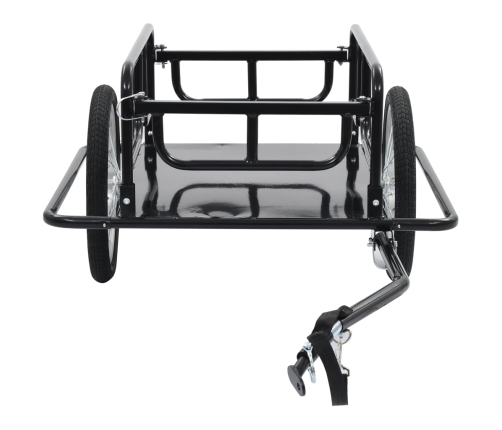 vidaXL velosipēda piekabe, 130x73x48,5 cm, melns tērauds
