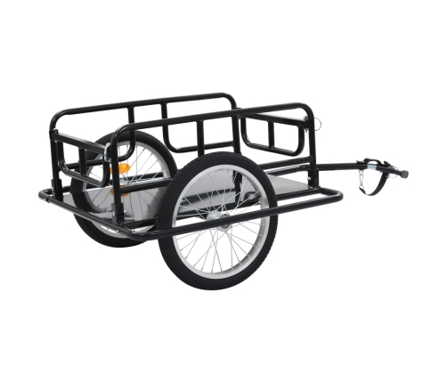 vidaXL velosipēda piekabe, 130x73x48,5 cm, melns tērauds
