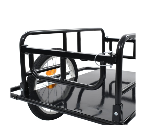vidaXL velosipēda piekabe, 130x73x48,5 cm, melns tērauds