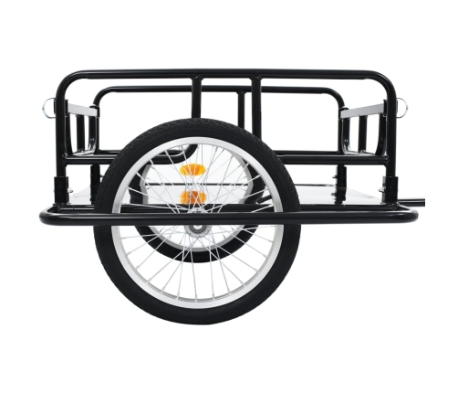 vidaXL velosipēda piekabe, 130x73x48,5 cm, melns tērauds