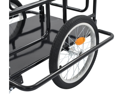vidaXL velosipēda piekabe, 130x73x48,5 cm, melns tērauds