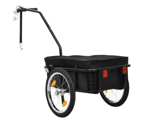 vidaXL velosipēda piekabe, 155x61x83 cm, melns tērauds
