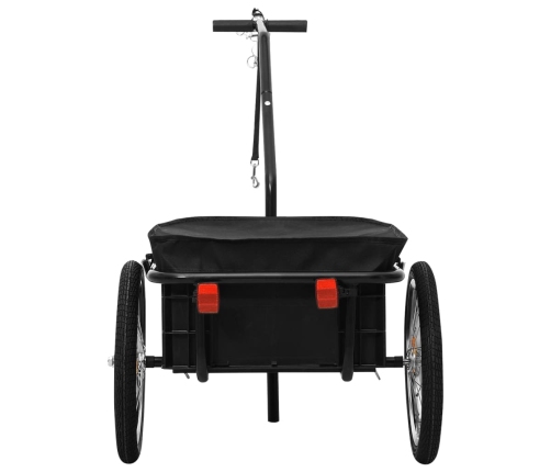 vidaXL velosipēda piekabe, 155x61x83 cm, melns tērauds