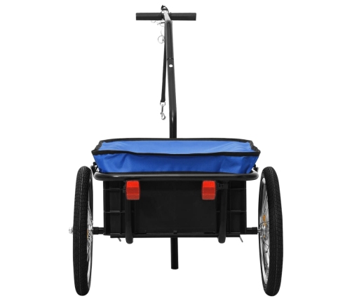 vidaXL velosipēda piekabe, 155x61x83 cm, zils tērauds