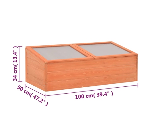 vidaXL siltumnīca, koka, 100x50x34 cm