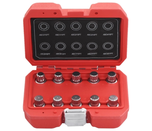 10-Daļīgs Bloķēšanas Riteņu Atslēgu Komplekts,Vw Vidaxl