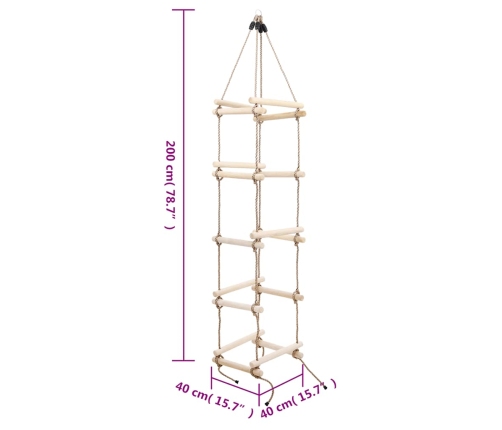 vidaXL virves kāpnes bērniem, 200 cm, koks