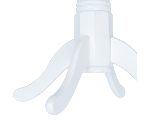 vidaXL virtuves galds, balts, 106 cm, masīvs gumijkoks