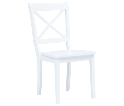 vidaXL virtuves krēsli, 4 gab., balti, masīvs gumijkoks